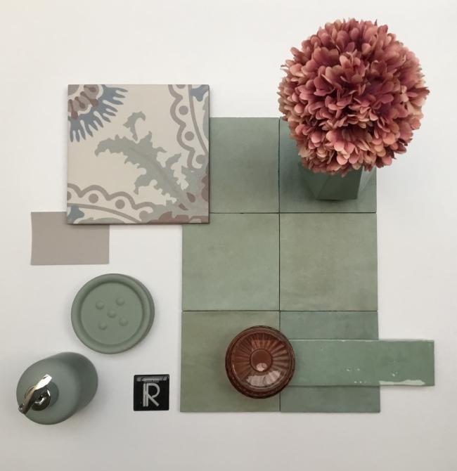 MOODBOARD VERT D'EAU 14X14 MAT